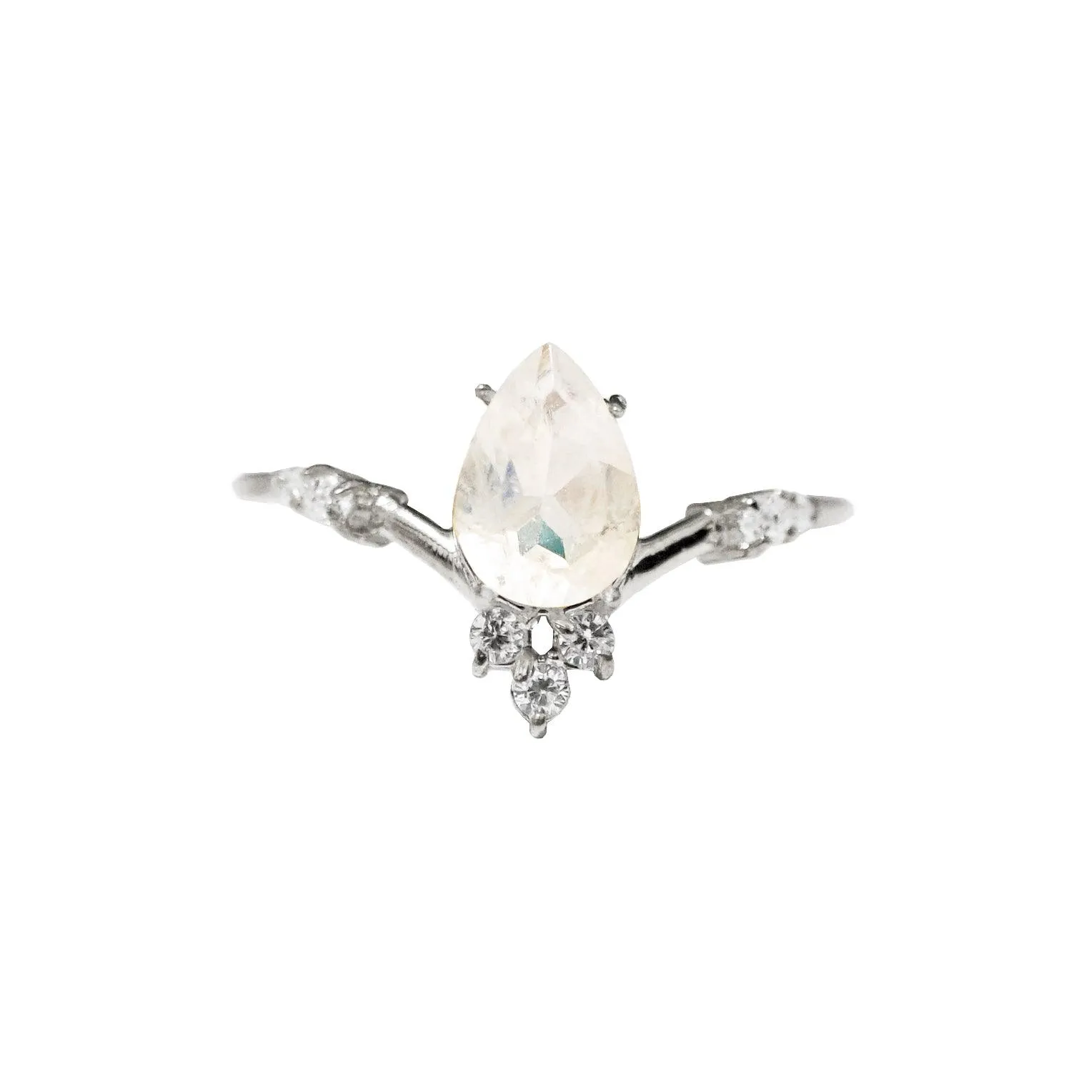 10K Moonstone Blossom Ring