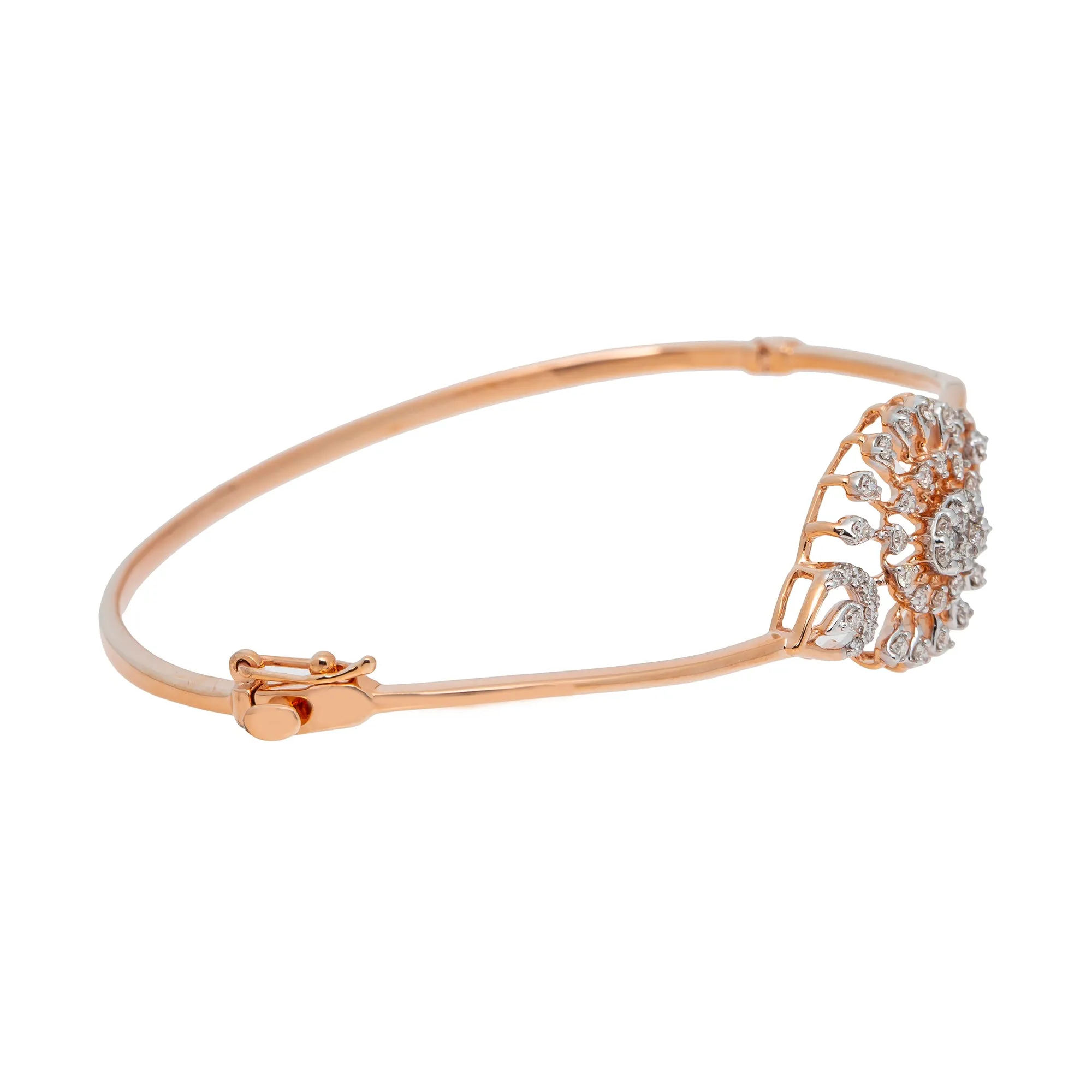 18K Rose Gold & 0.46ct Diamond Bangle (8.1gm)