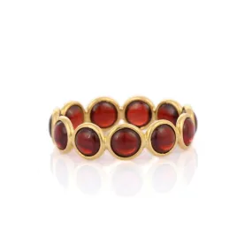 18K Yellow Gold Garnet Eternity Band