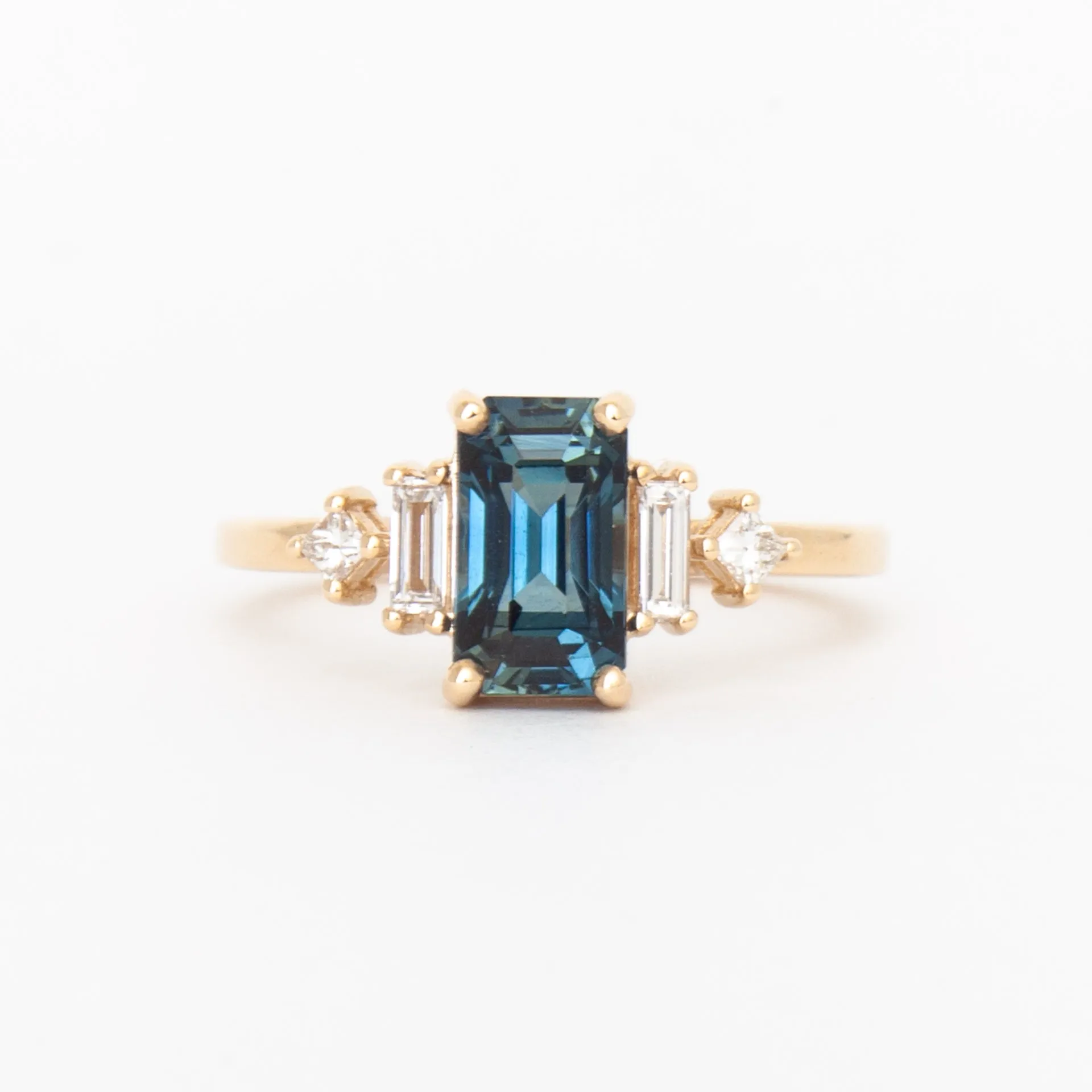 1.92 ct Blue-Green Sapphire Josie Ring