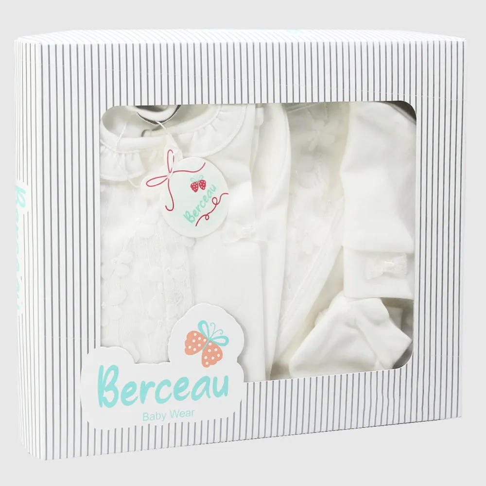 4-Piece White Baby Layette Set