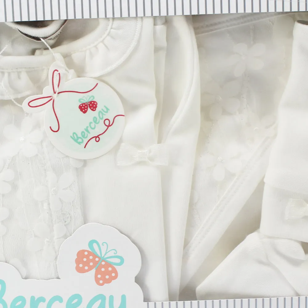 4-Piece White Baby Layette Set