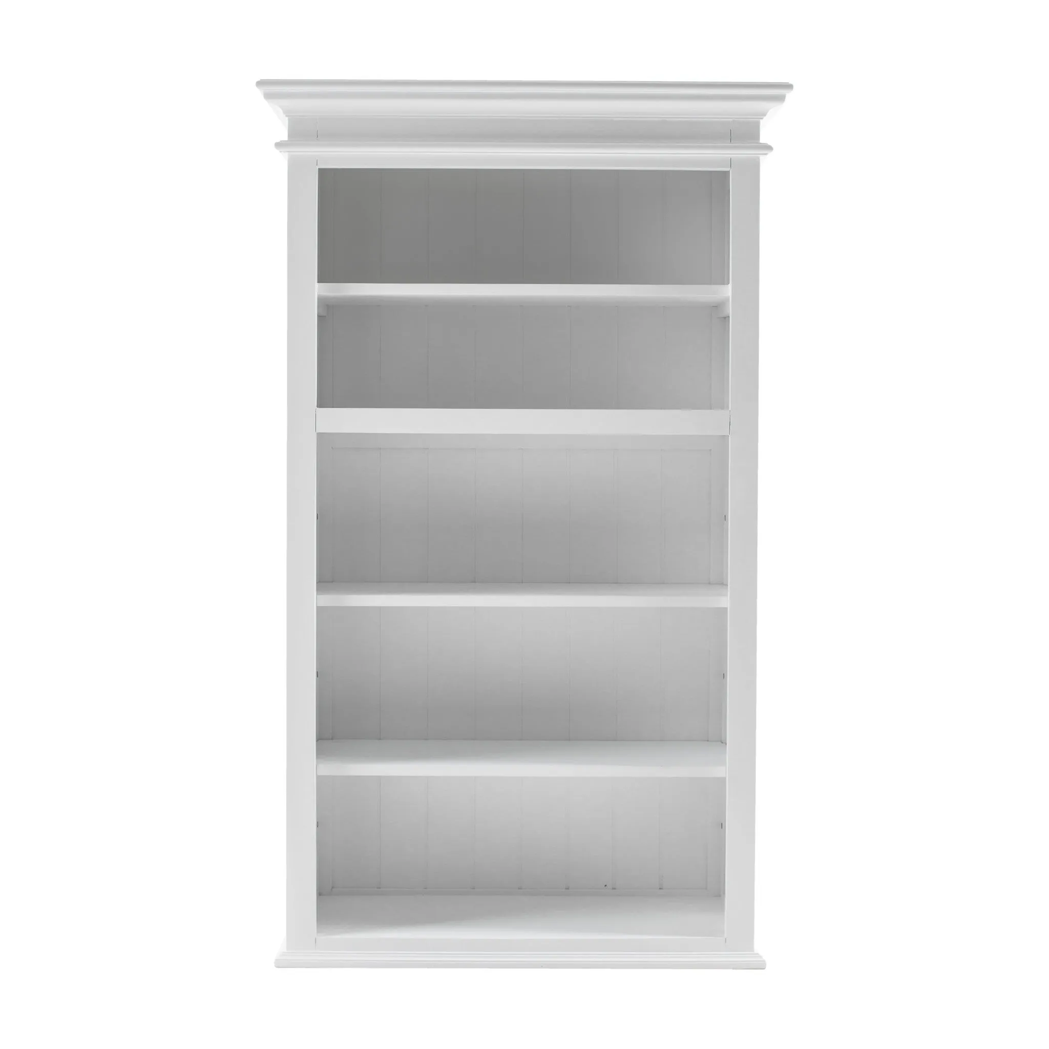 87 White Solid Wood Adjustable Four Tier Bookcase