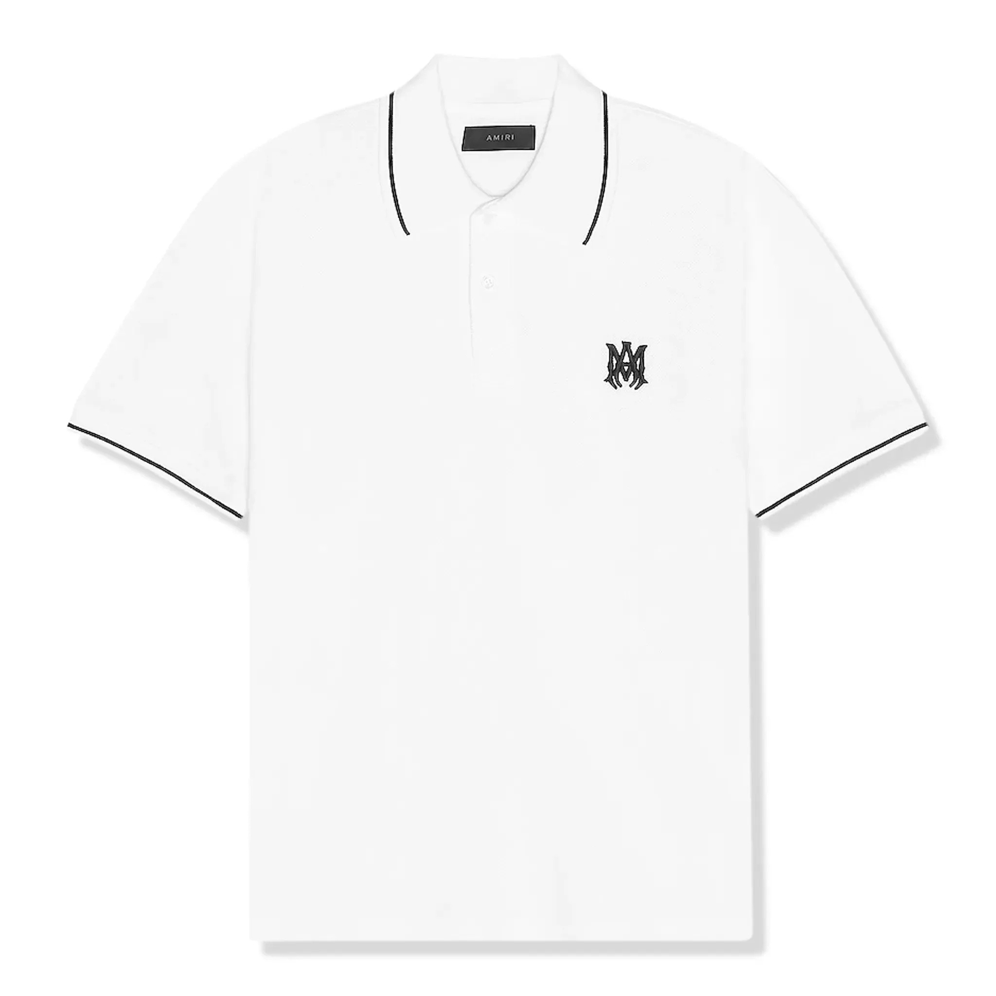 Amiri Solid Short Sleeve White Polo Shirt