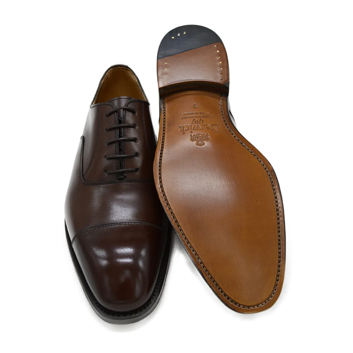 Berwick 1707 Straight Cap Oxford (5217) -Moka