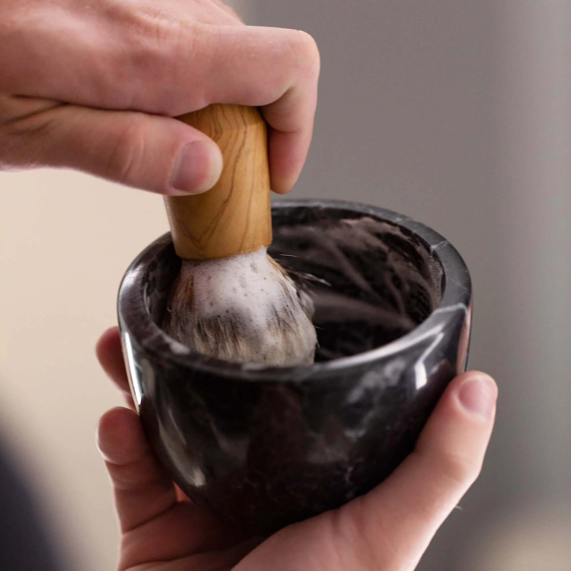 Black Marble Shave Bowl