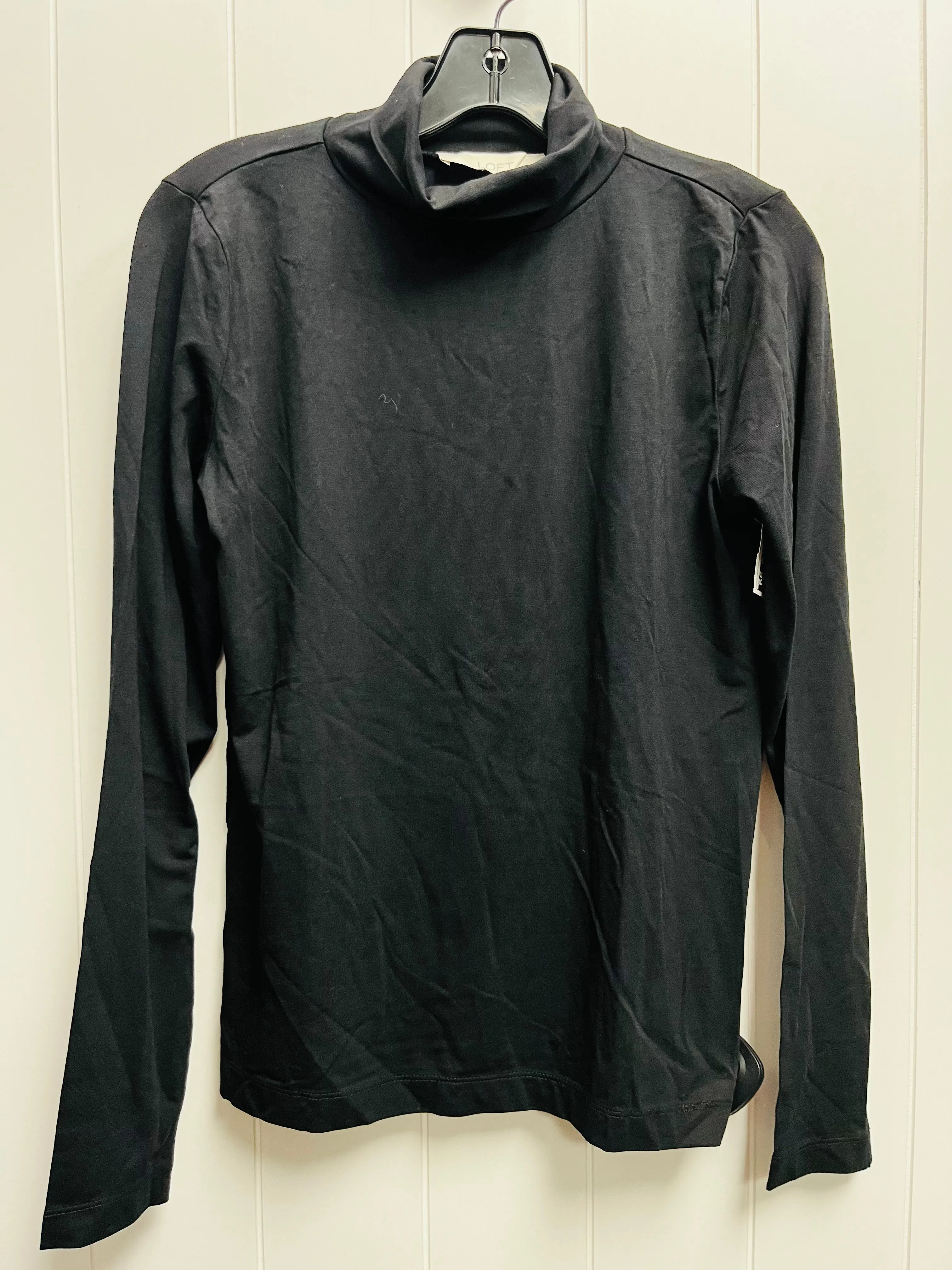 Black Top Long Sleeve Basic Loft, Size M