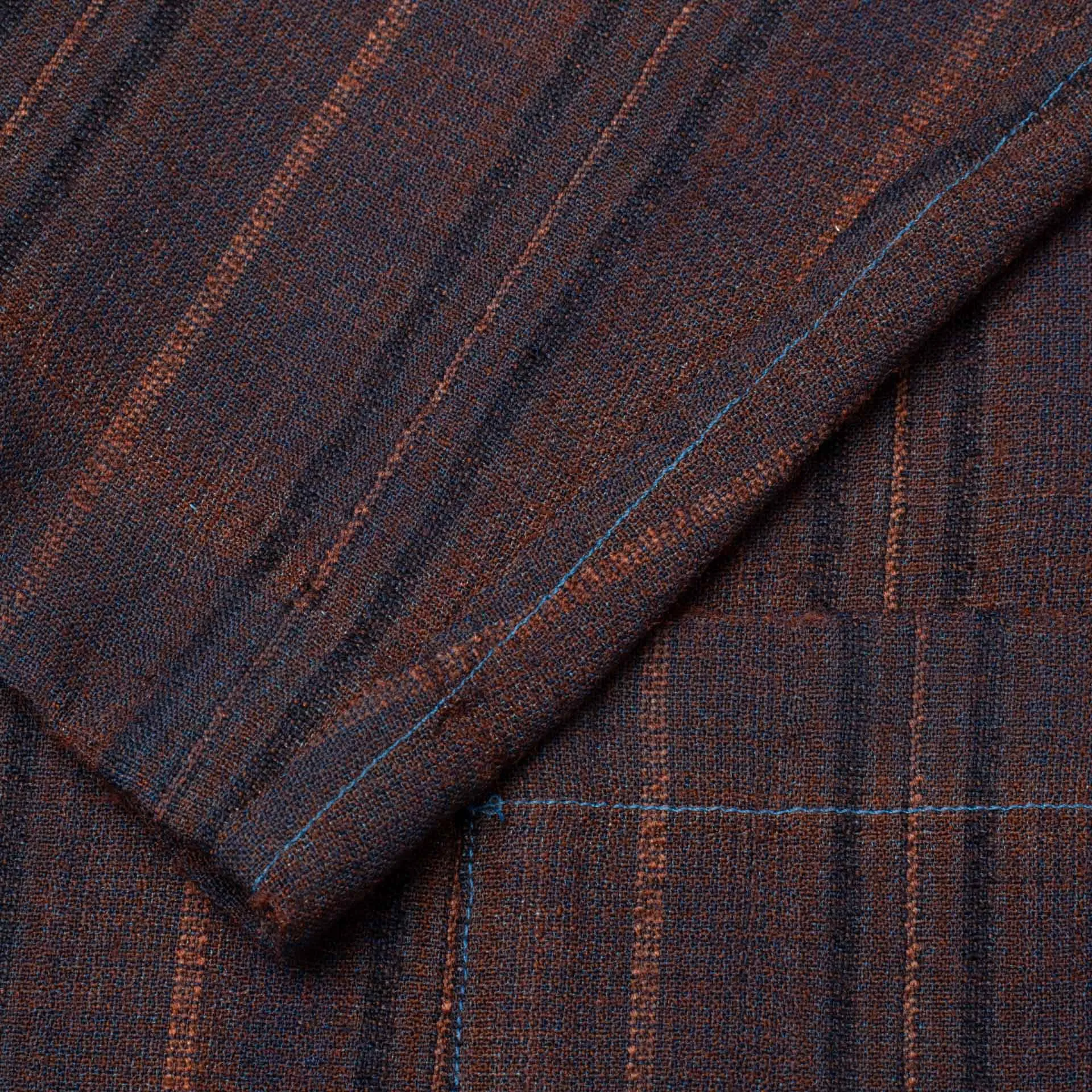 BOGLIOLI Galleria Bluish Brown Striped Wool-Silk Unconstructed Jacket 48 NEW 38