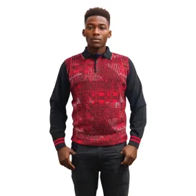 Cigar Men’s Red Polo Collar Sweater P-304