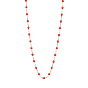 Classic Gigi Coral necklace, White Gold, 19.7"