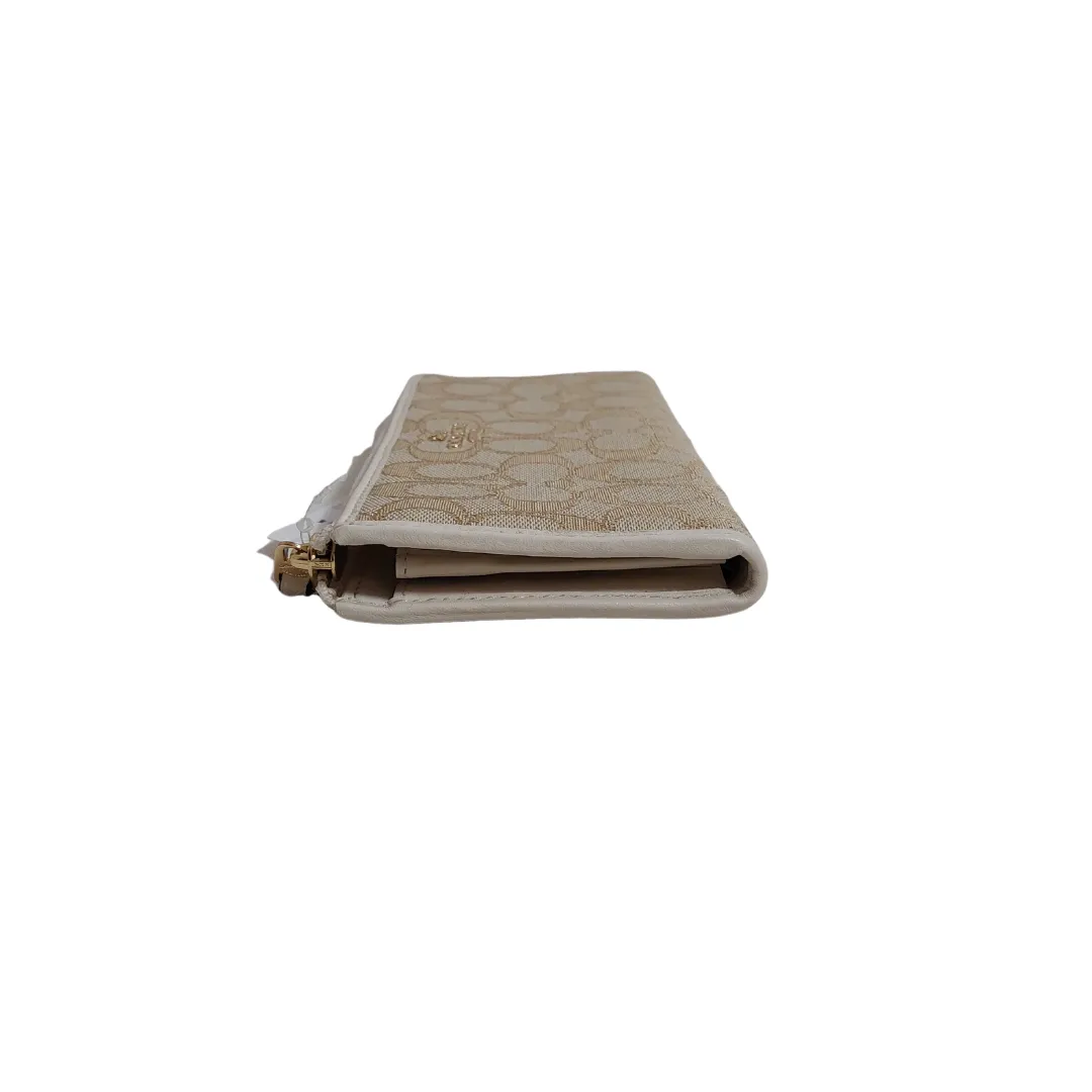 Coach Beige Monogram L Zip Wallet Signature Wallet | Brand New |