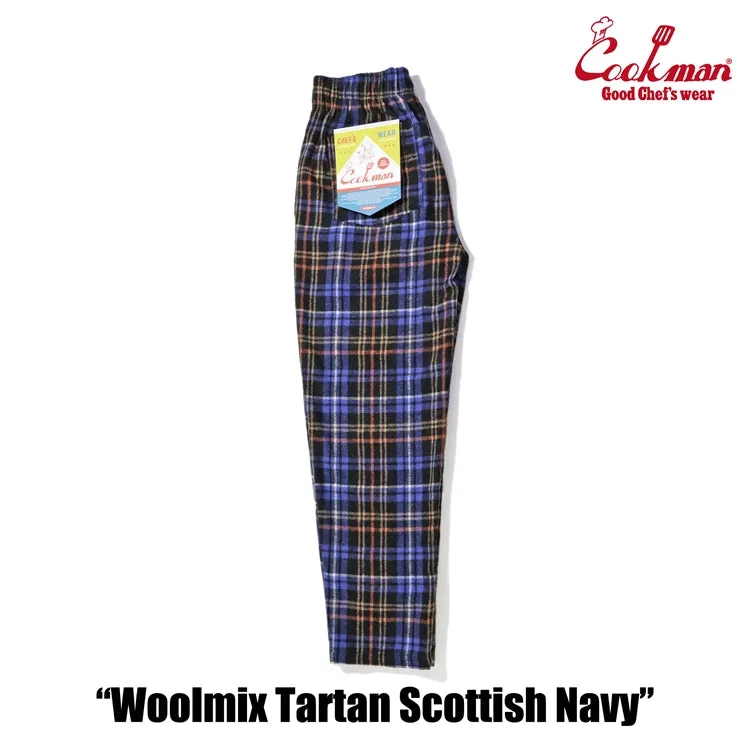 Cookman Chef Pants - Woolmix Tartan : Scottish Navy