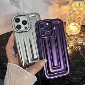 Cute Phone Cases For iPhone 14 13 12 11 Pro Max 14 Plus - Luxury Plating 3D Stripe