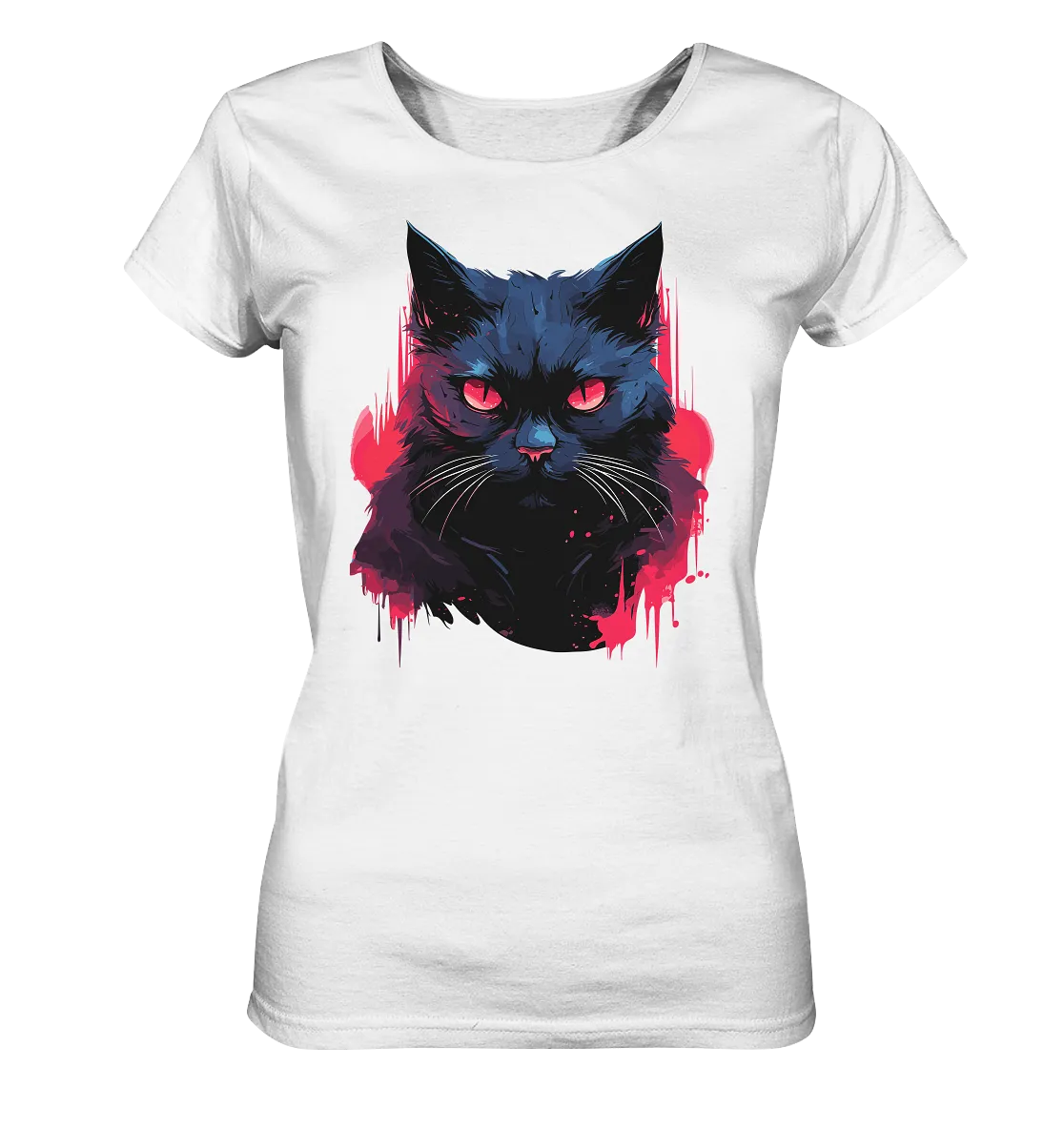 Damen T-Shirt mit Katzenmotiv "Dark Cat"