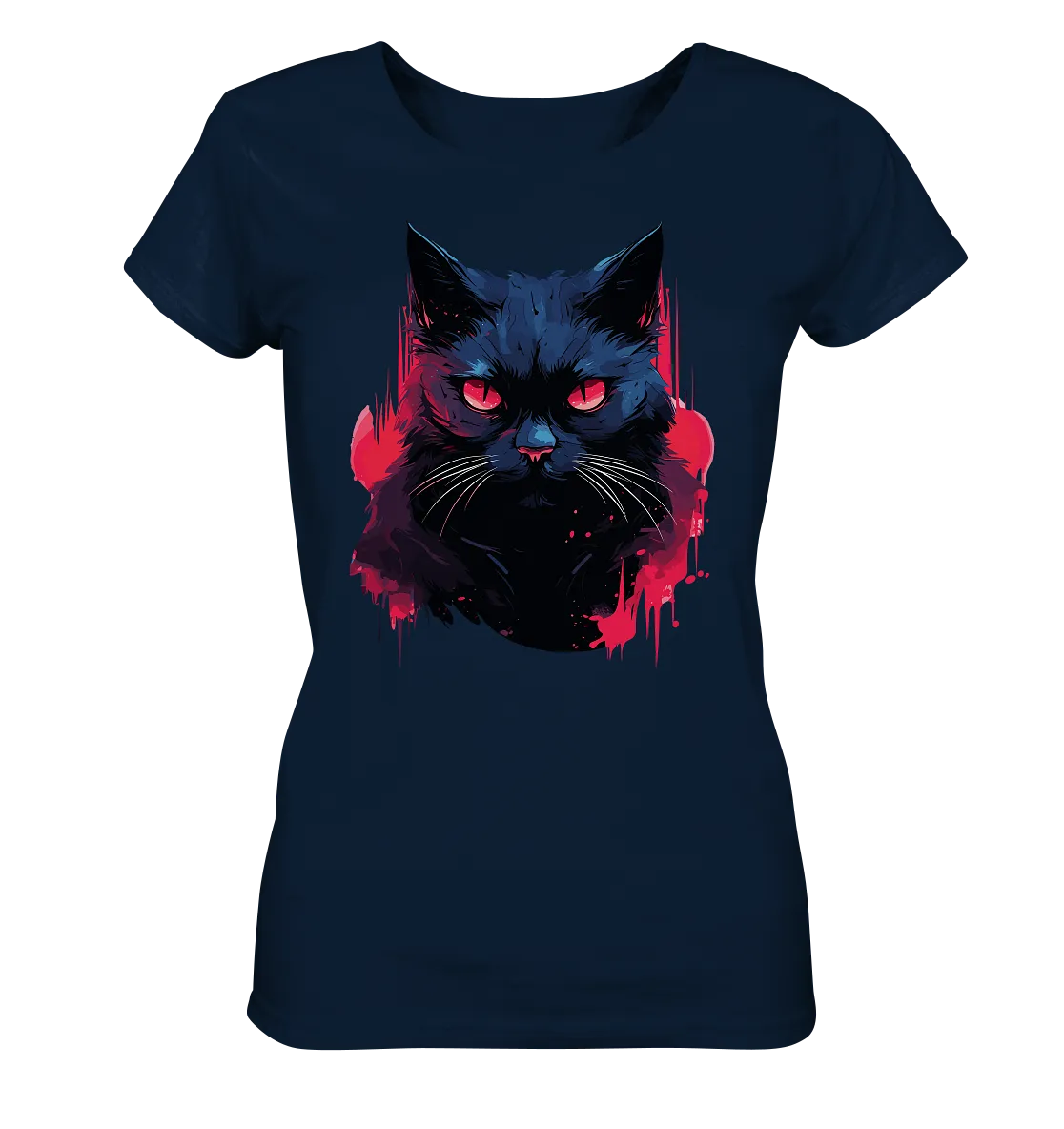 Damen T-Shirt mit Katzenmotiv "Dark Cat"