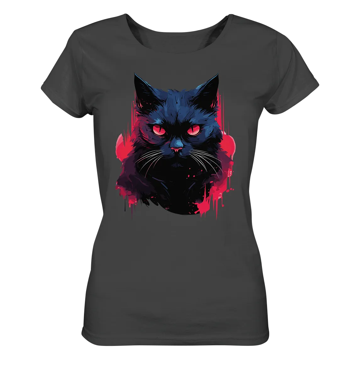 Damen T-Shirt mit Katzenmotiv "Dark Cat"