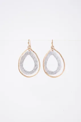 Eve Boho Layered Teardrop Metal Dangle Earrings