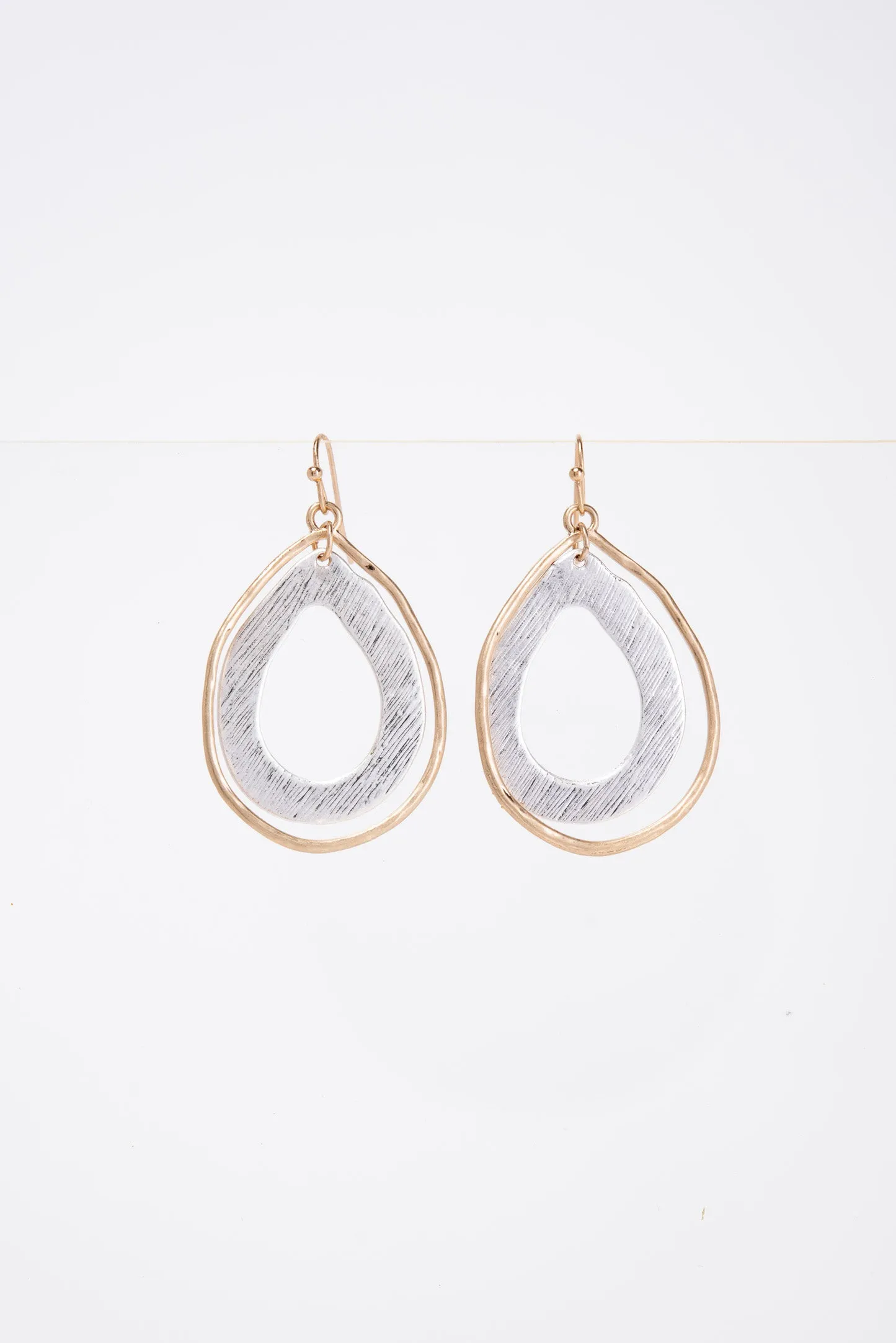 Eve Boho Layered Teardrop Metal Dangle Earrings