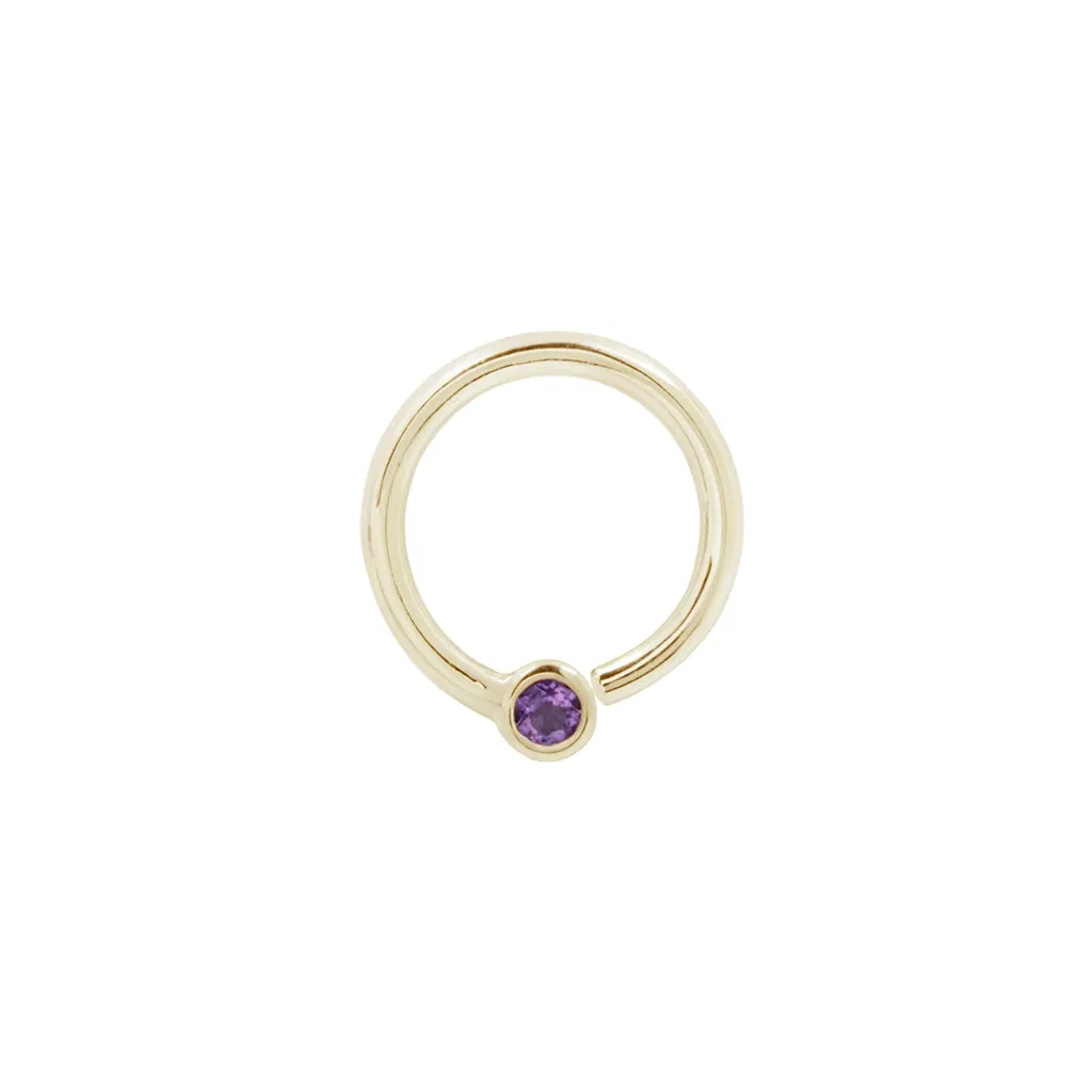 Fixed Bezel Bead Ring 2mm Amethyst