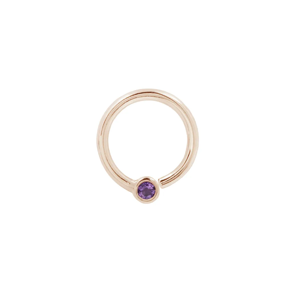 Fixed Bezel Bead Ring 2mm Amethyst