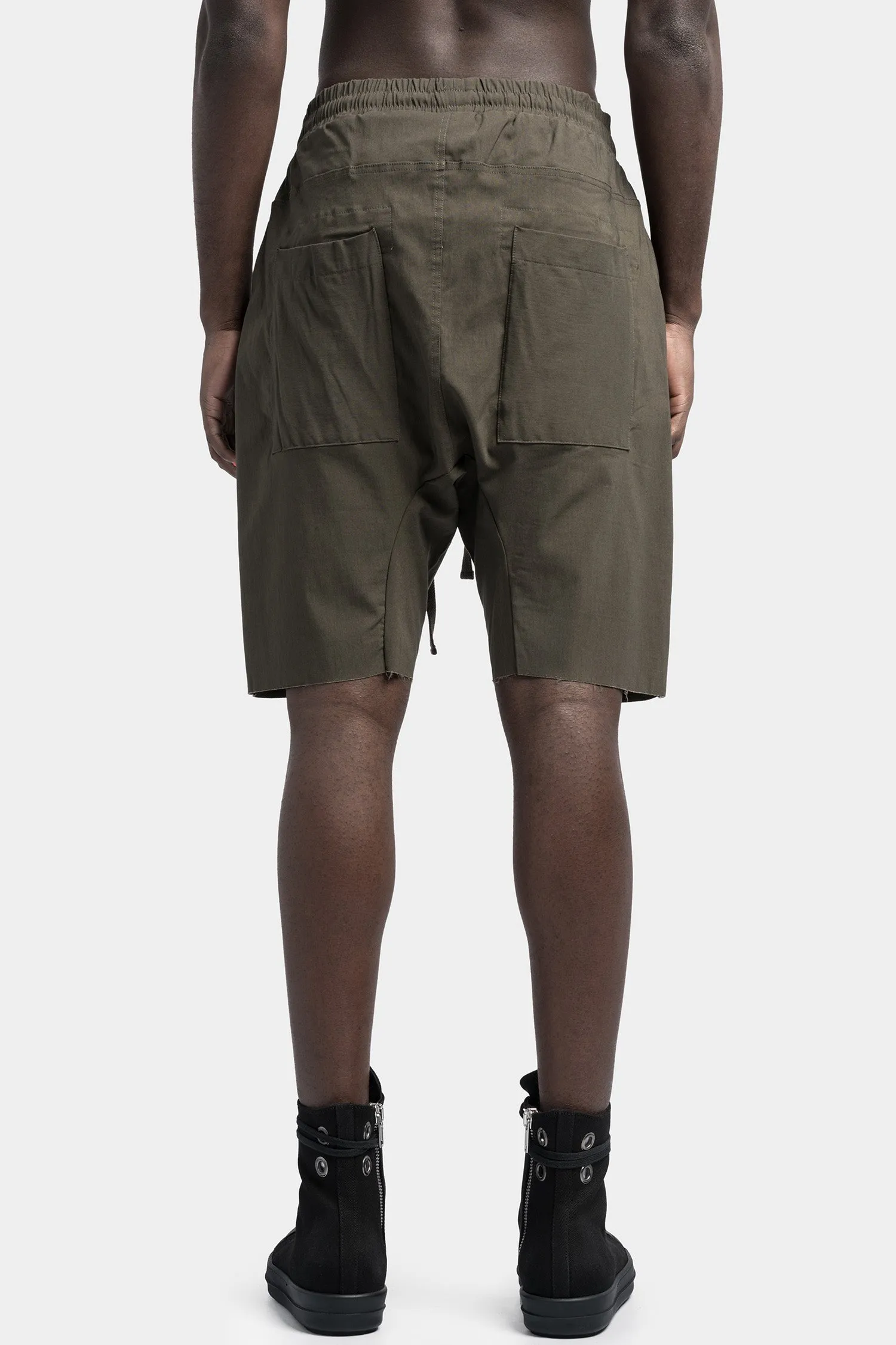 Front zip shorts, Ivy green