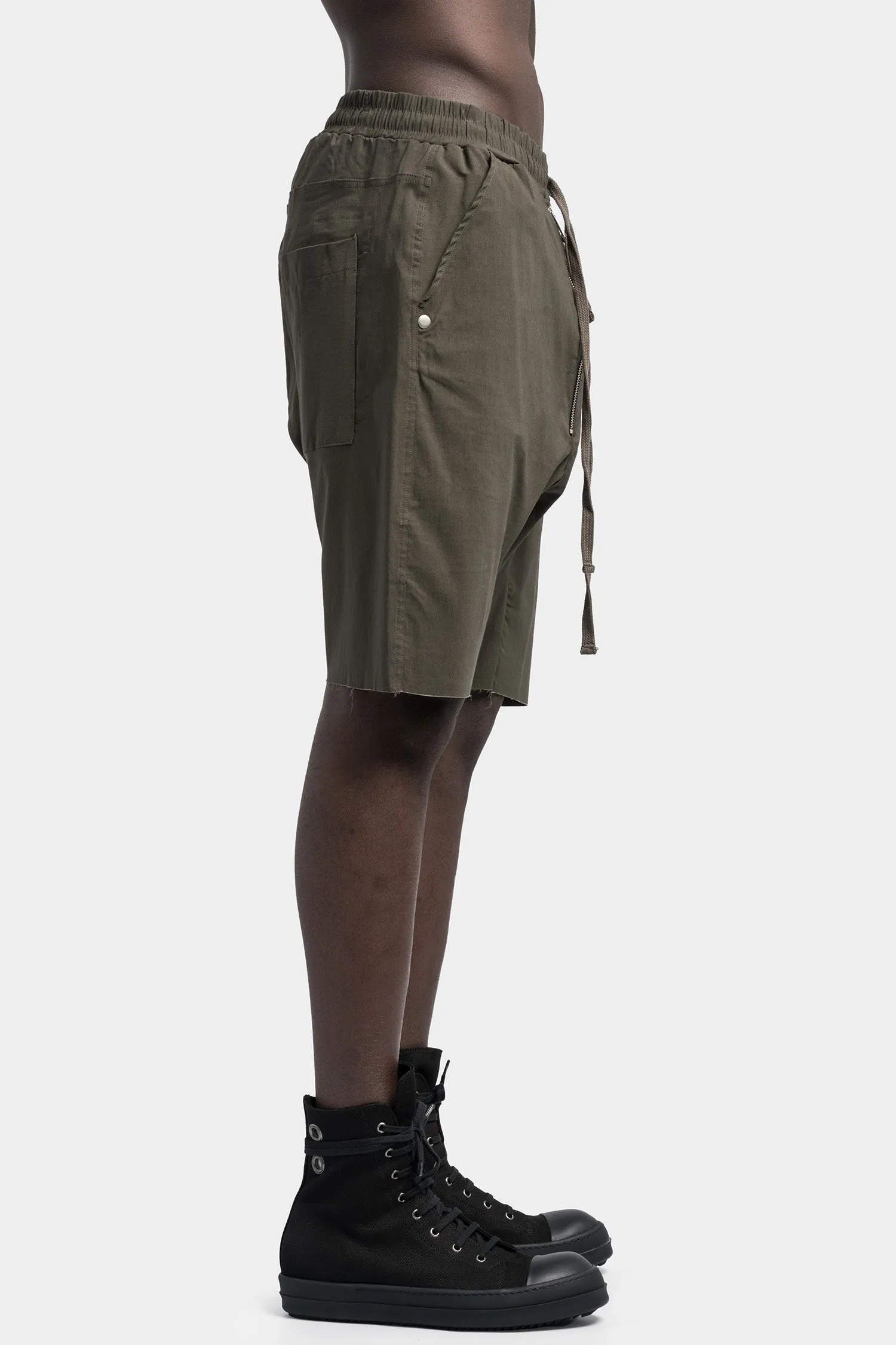 Front zip shorts, Ivy green