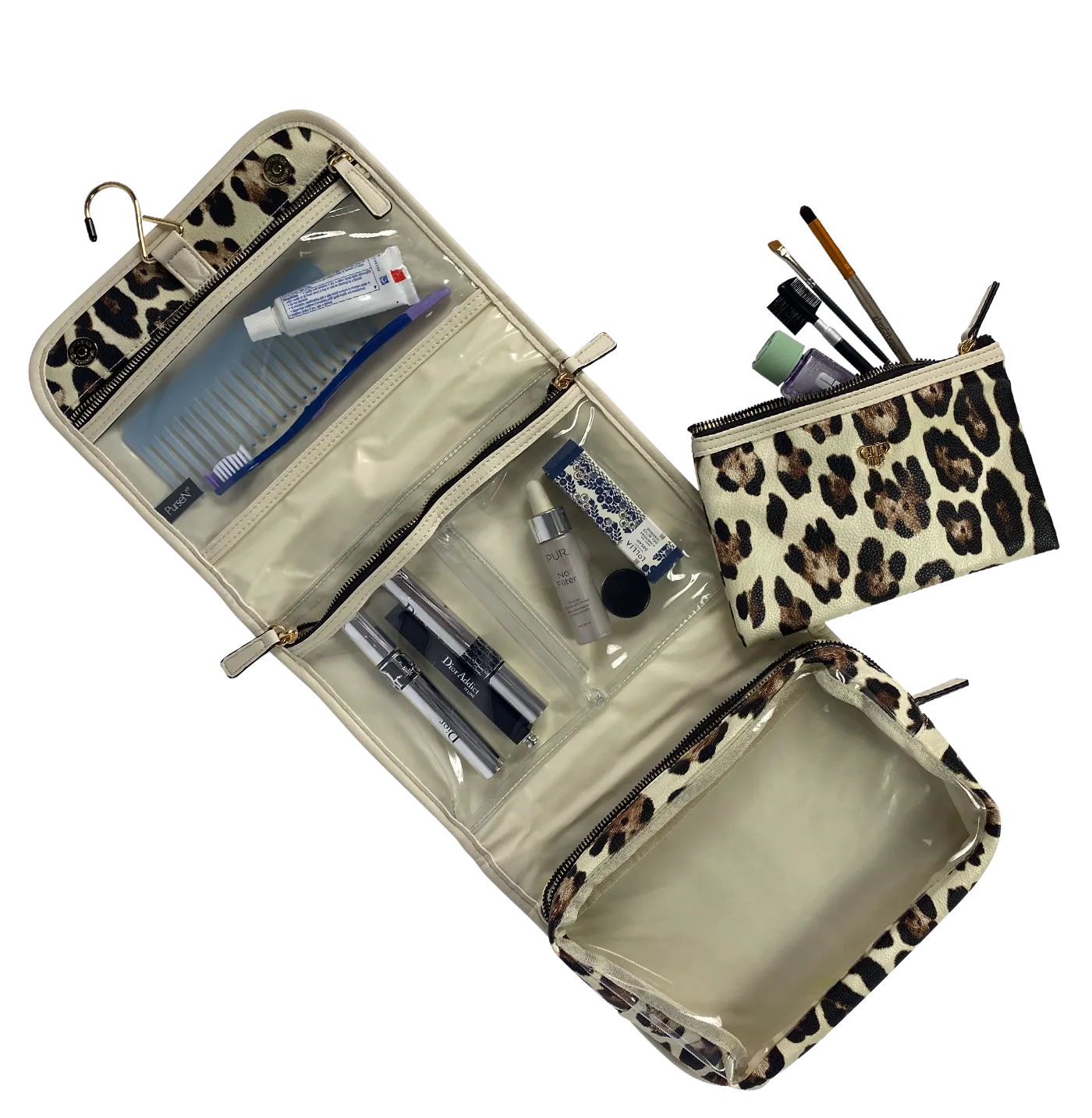 Getaway Toiletry Case - Cream Leopard