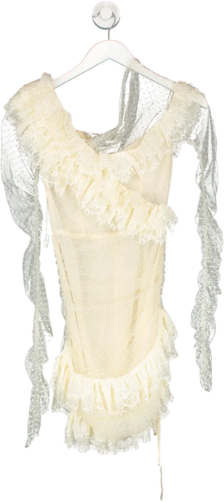 House of CB Cream Lace Mini Dress UK XS