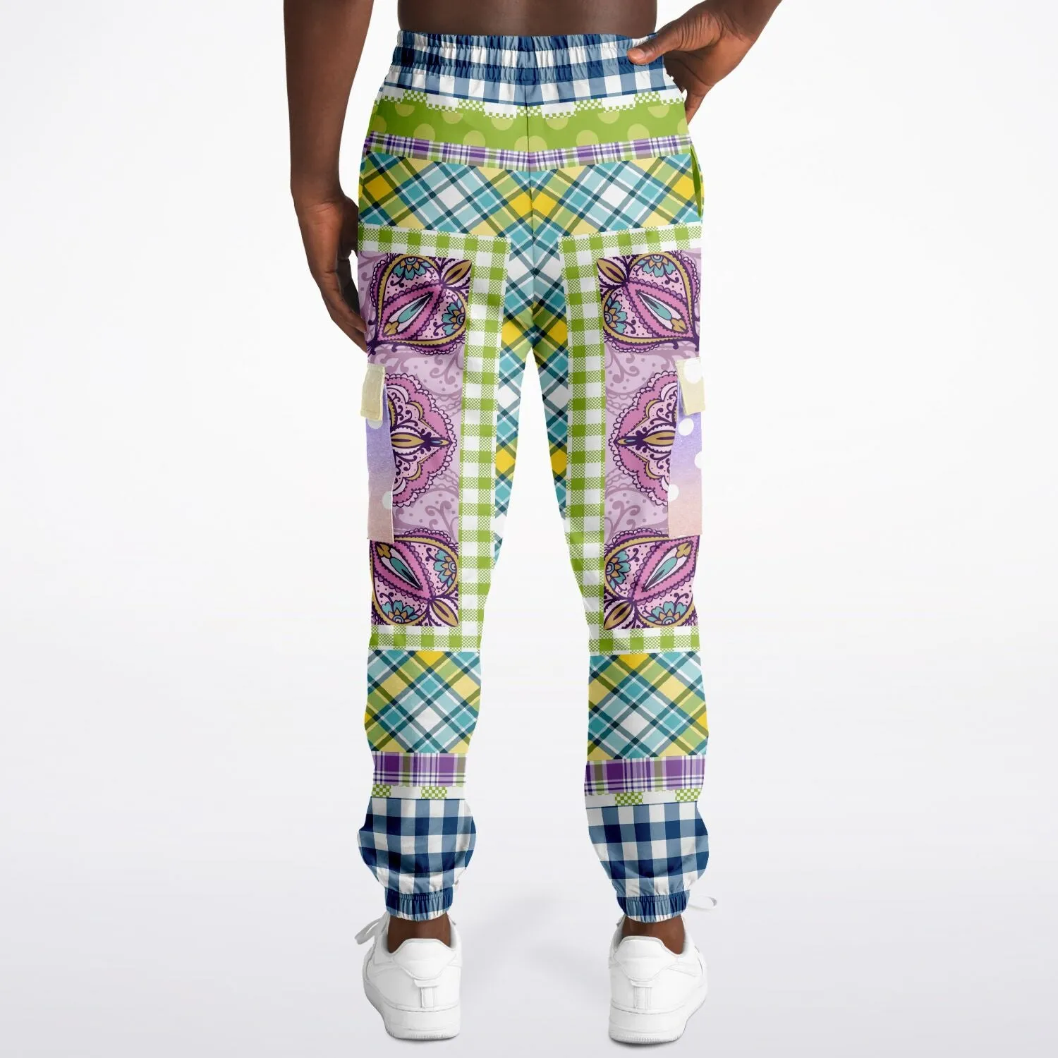 Kaleido-Scape Purple Plaid Unisex Cargo Sweats