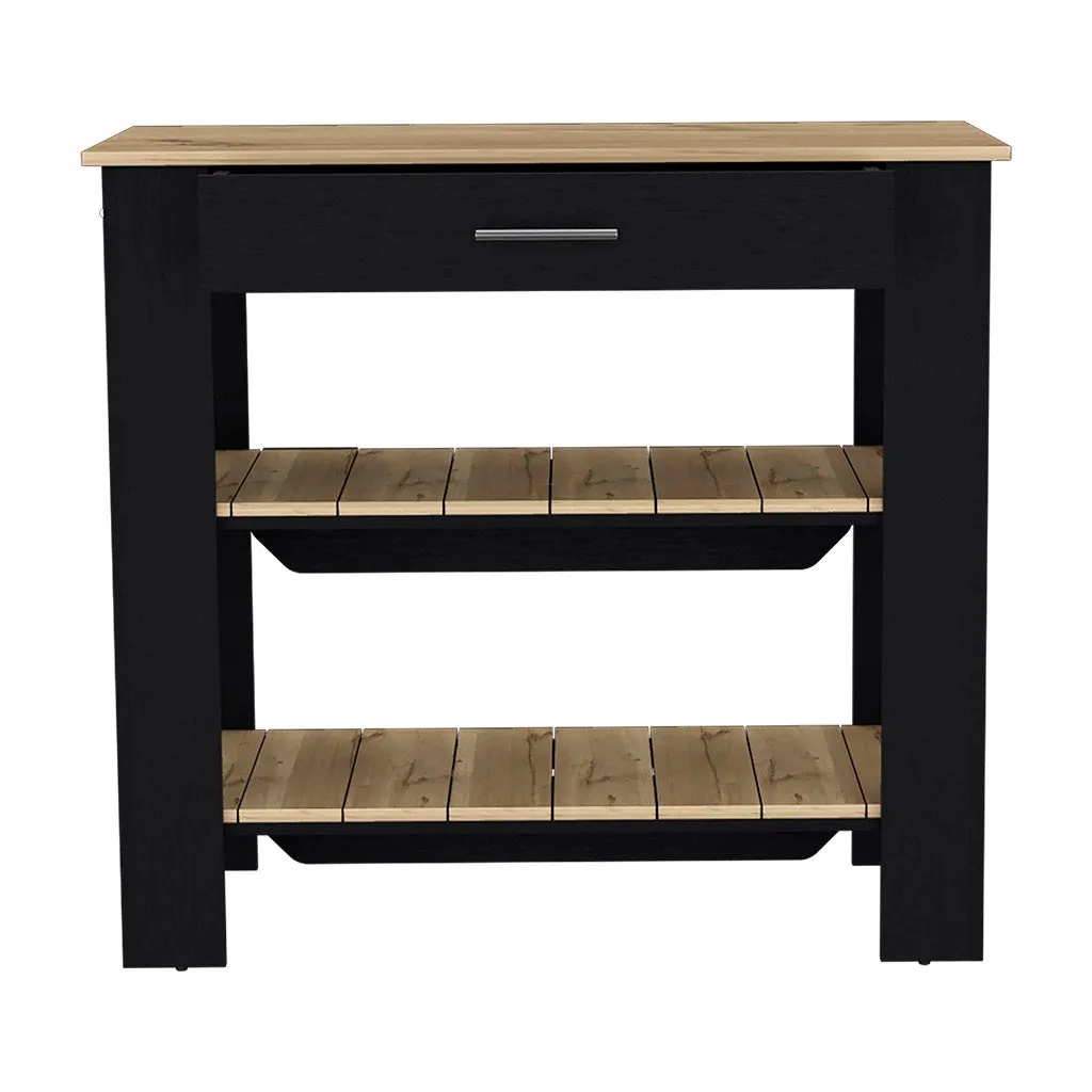 Kitchen Island 40  Dozza Black/Light Oak