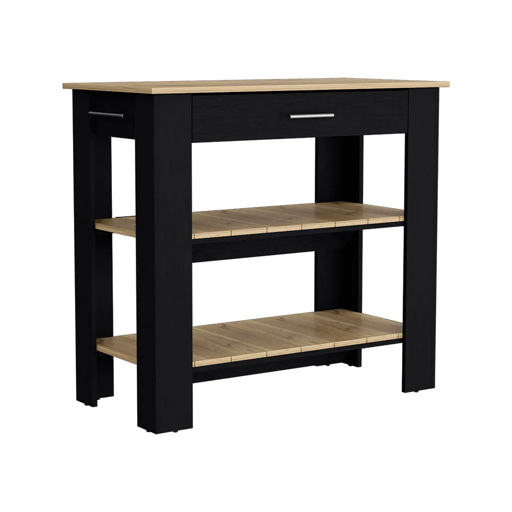 Kitchen Island 40  Dozza Black/Light Oak