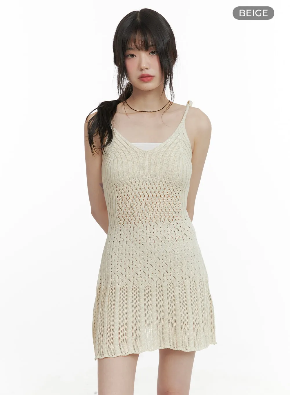 Knit Crochet Mini Dress CA411