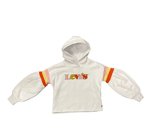 Levi's Hooded sweatshirt with patterned logo for girls 4ED500-001 white