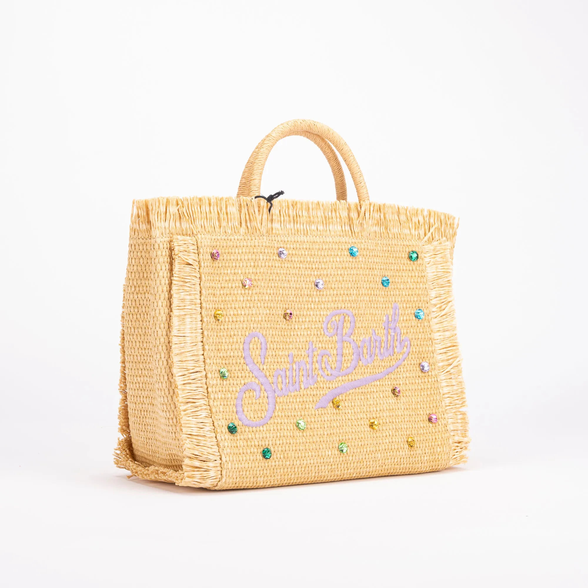 Mc2 Saint Barth borsa colette straw raffia strass