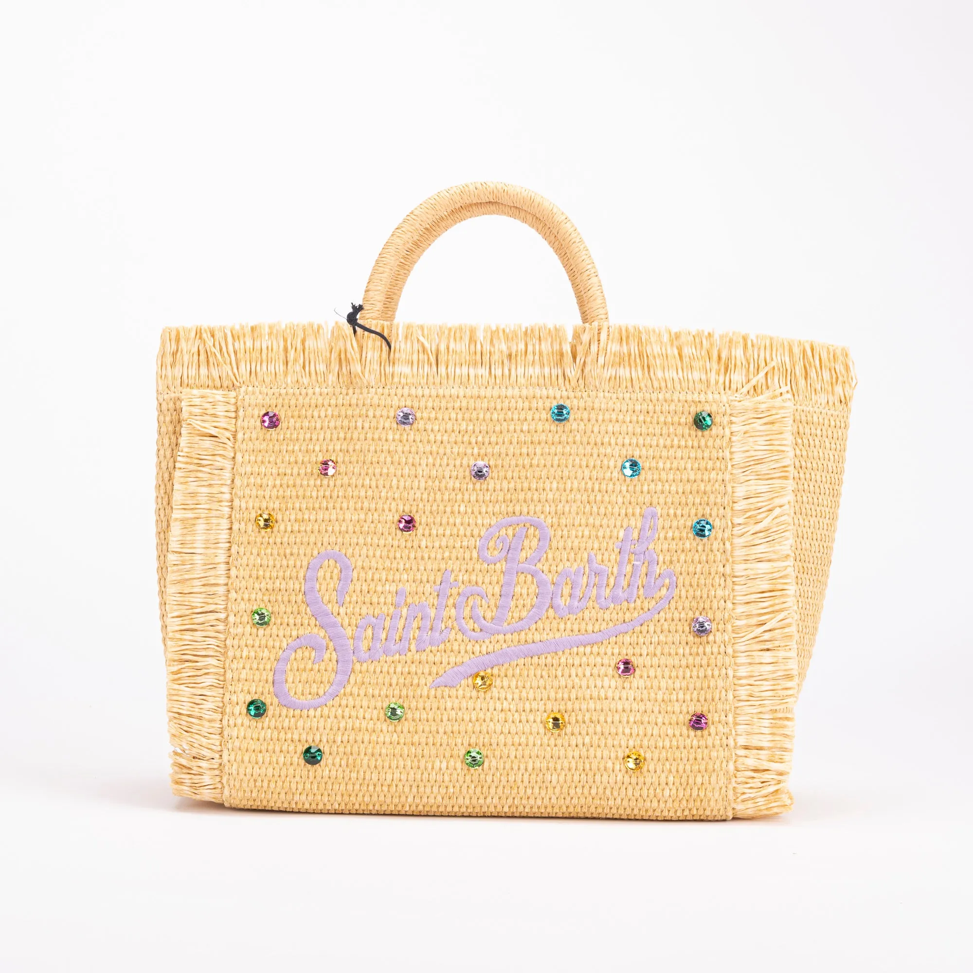 Mc2 Saint Barth borsa colette straw raffia strass