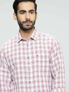 Men Checked Full Sleeve Linen Blend Shirt