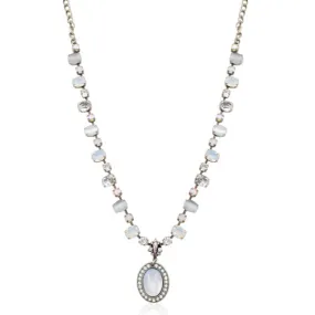 Mother of Pearl and Moonstone Regal Pendant Necklace by AMARO