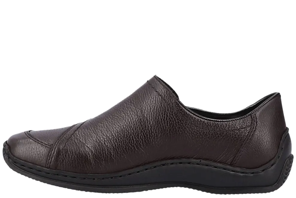 Pantofi casual, dama,  RIEKER, ANTISTRESS, L1791-35 bordo, piele naturala