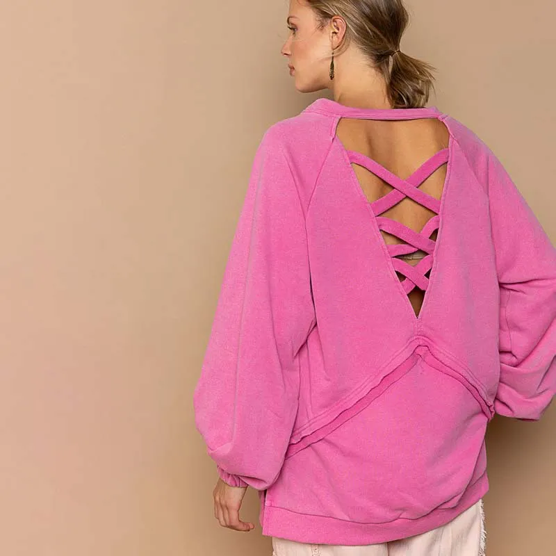 Pullover Back Cut Out Sweatshirt