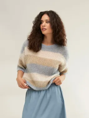 Pullover Gazal TT hellblau/beige/wollweiß