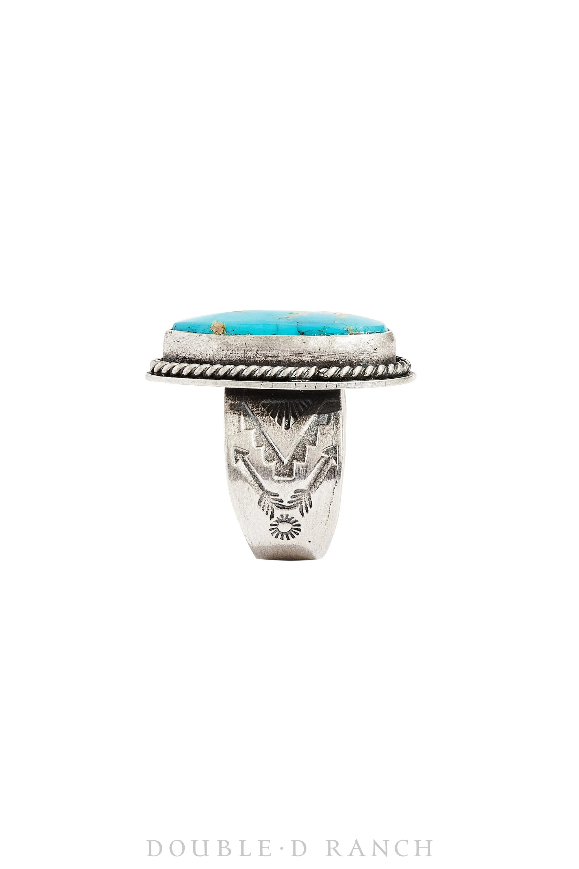 Ring, Natural Stone, Turquoise, Single Stone, Hallmark, Vintage, 1171