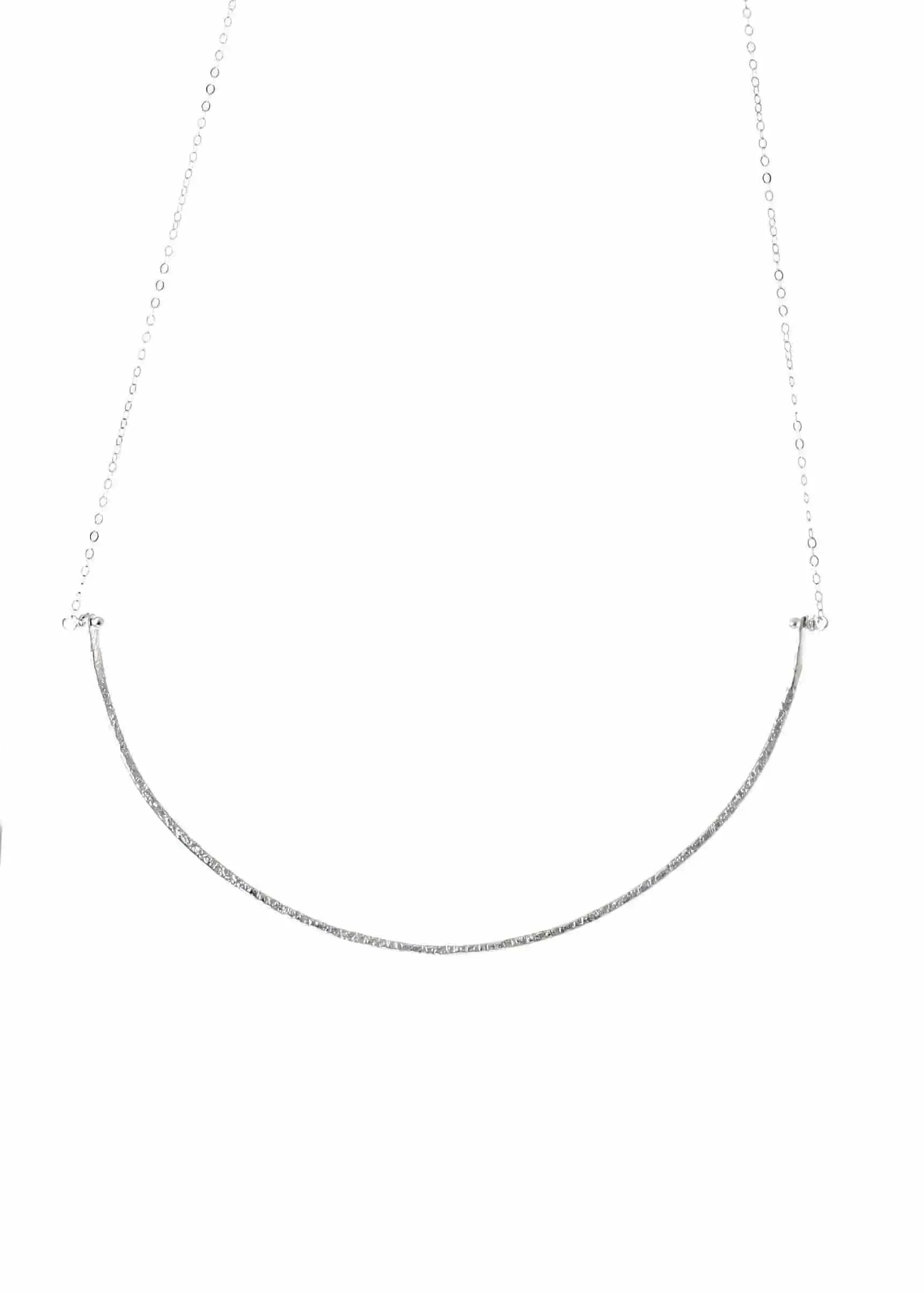 Rounded Bar Sterling Silver Necklace