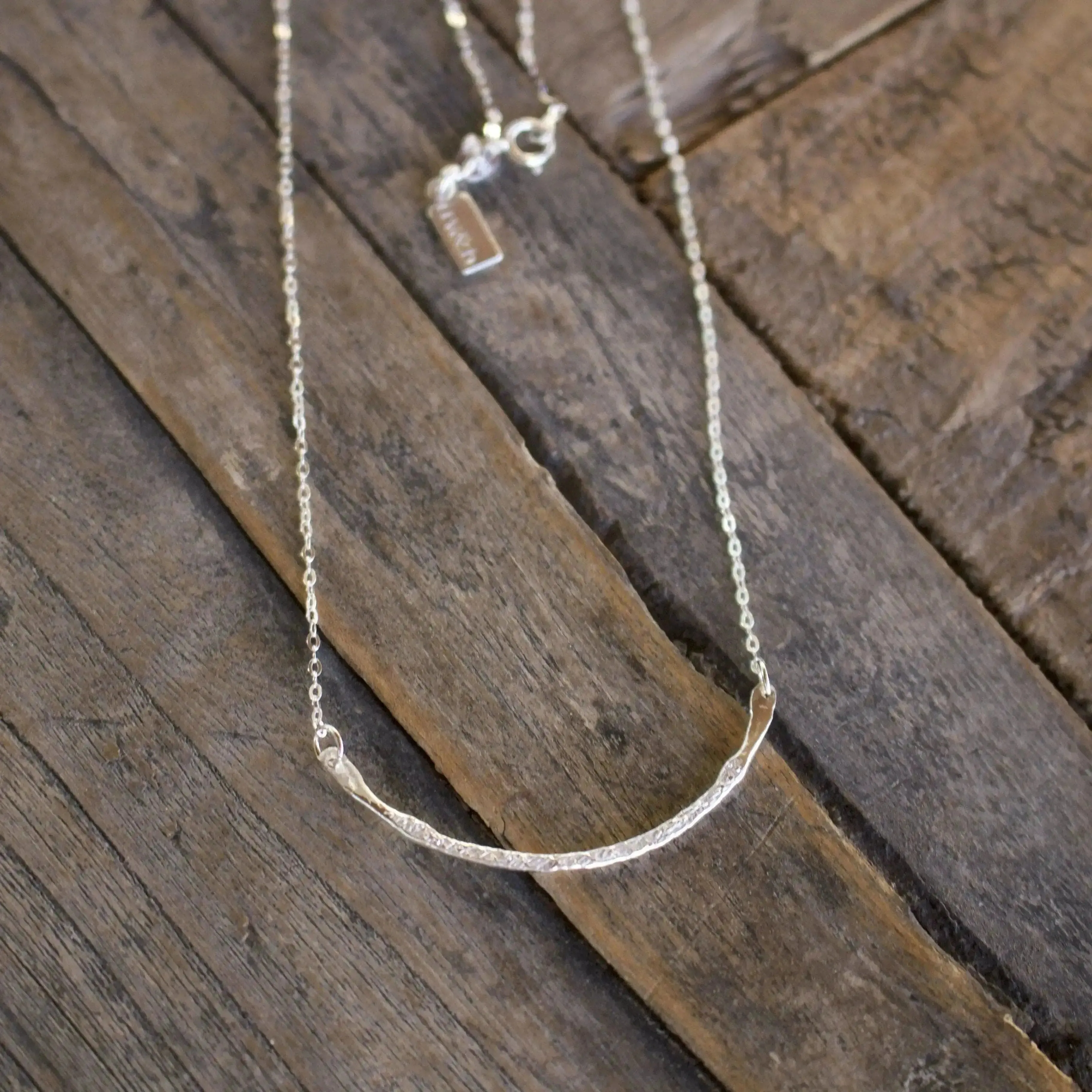 Rounded Bar Sterling Silver Necklace