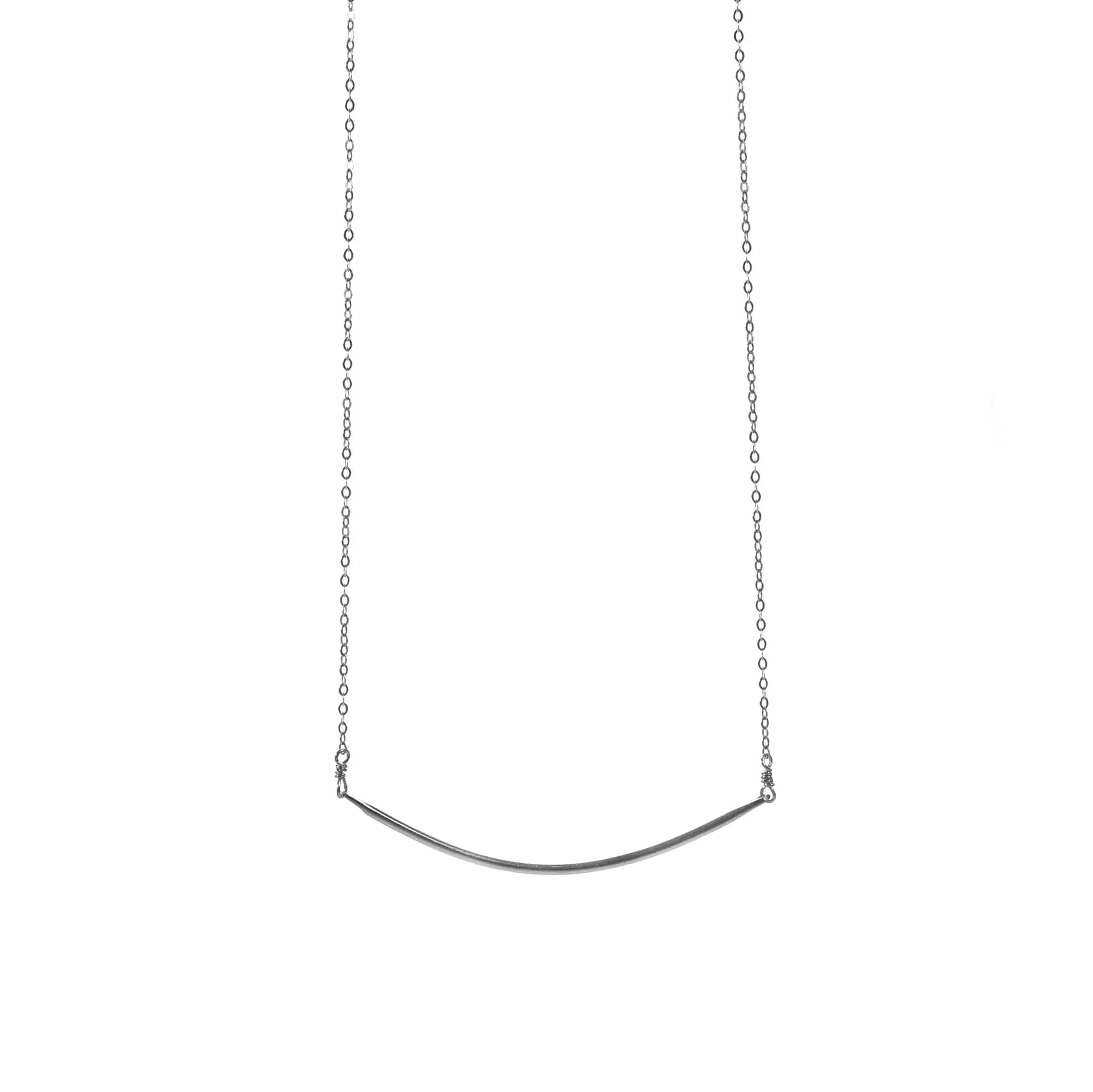 Rounded Bar Sterling Silver Necklace