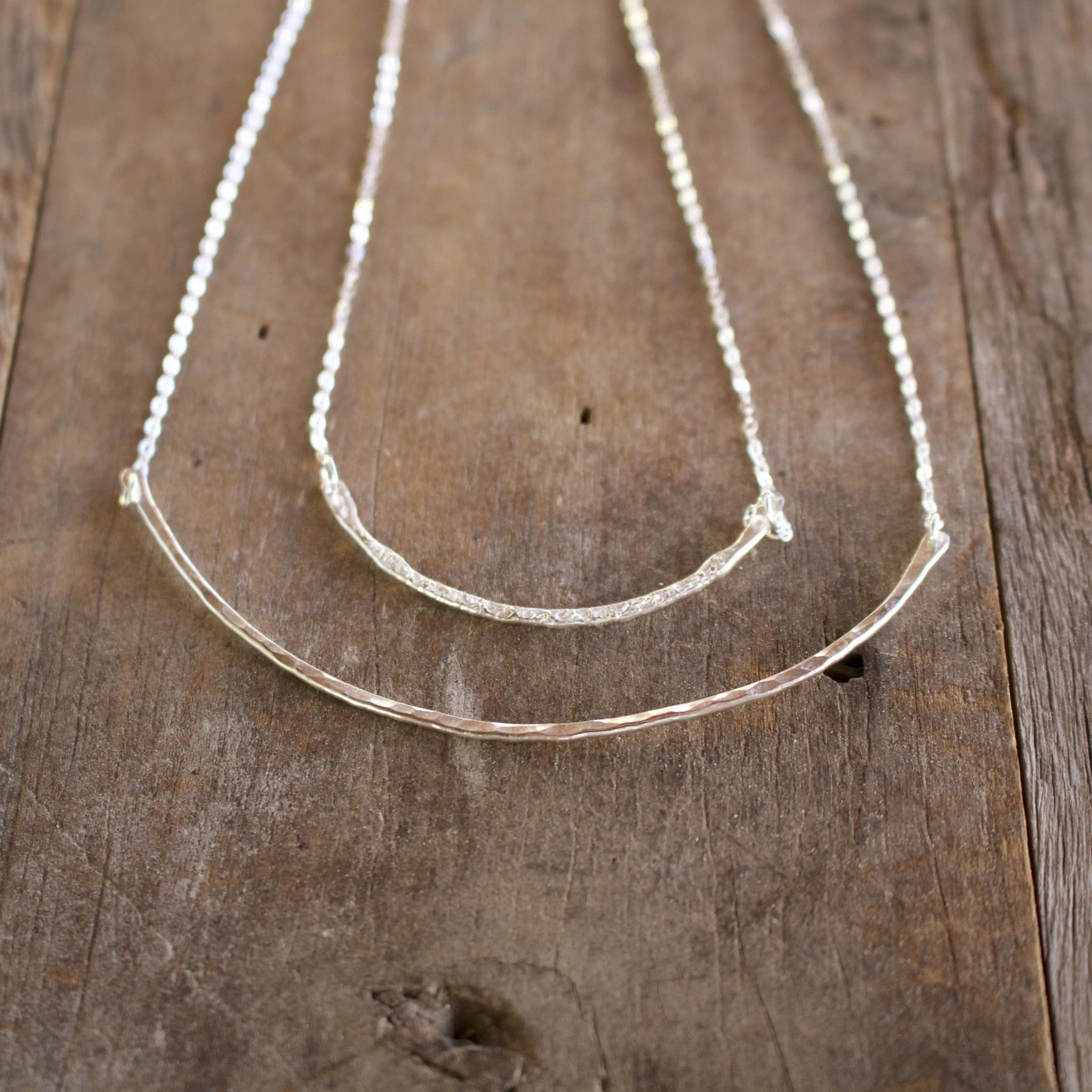 Rounded Bar Sterling Silver Necklace