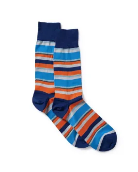 Sock Multi Stripe Royal Navy