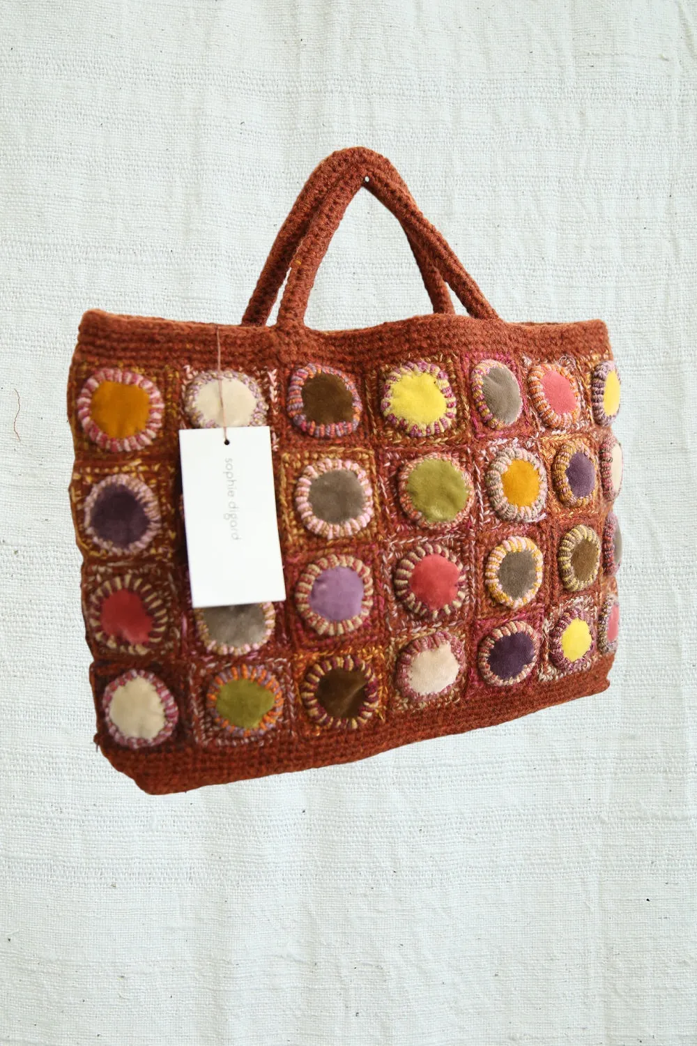 SOPHIE DIGARD CROCHET RUST BAG MULTI VELVET SPOTS