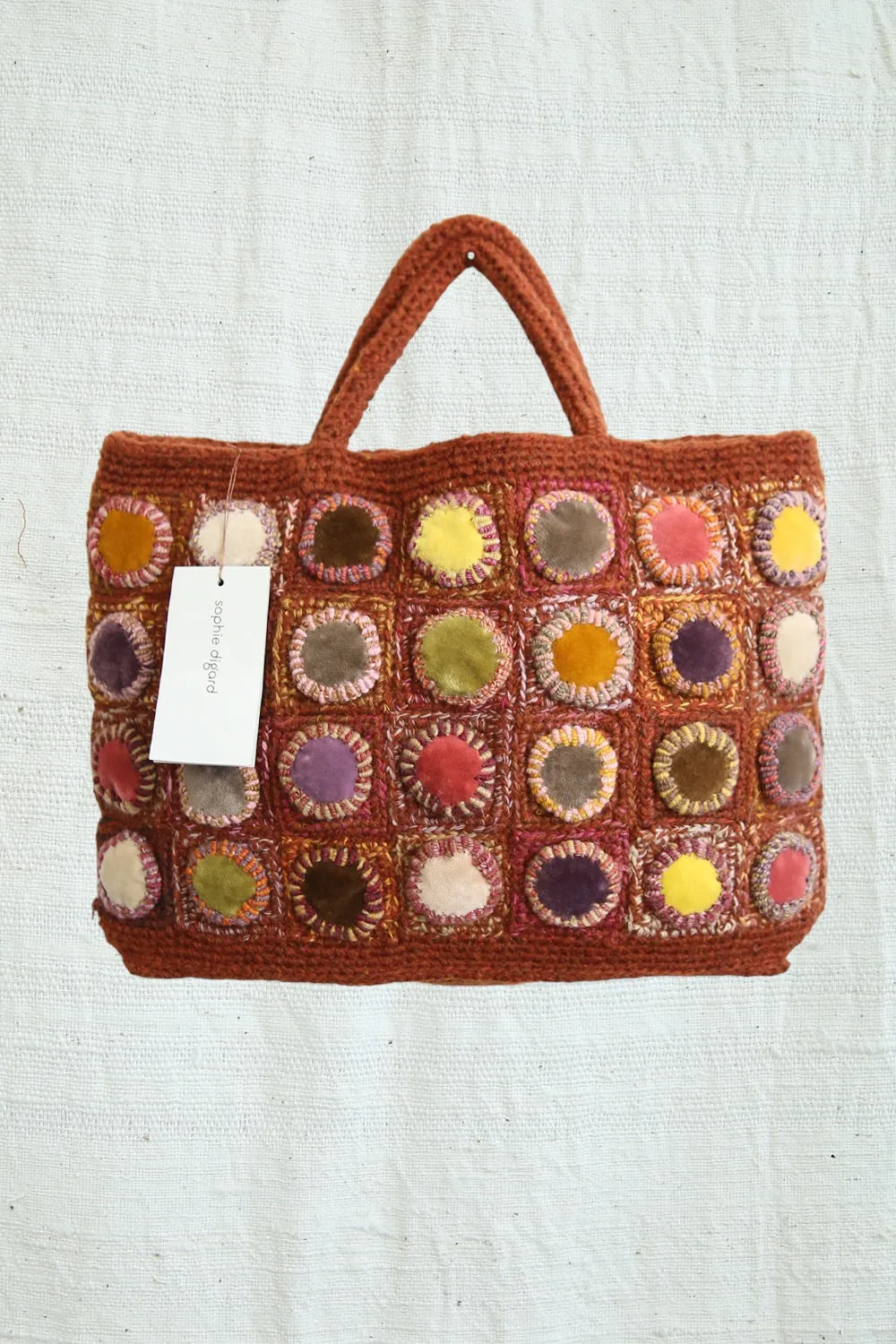 SOPHIE DIGARD CROCHET RUST BAG MULTI VELVET SPOTS