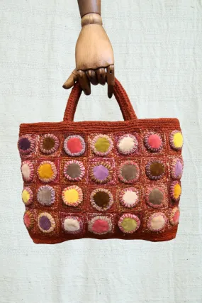 SOPHIE DIGARD CROCHET RUST BAG MULTI VELVET SPOTS