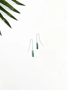 special edition chrysocolla threader earrings - silver